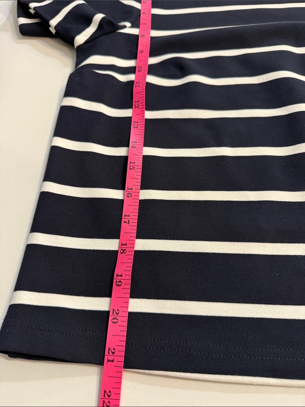 ✨ Haver & Blair Striped Boatneck Top M • Navy White Gold Button Detail ✨ - Picture 11 of 12